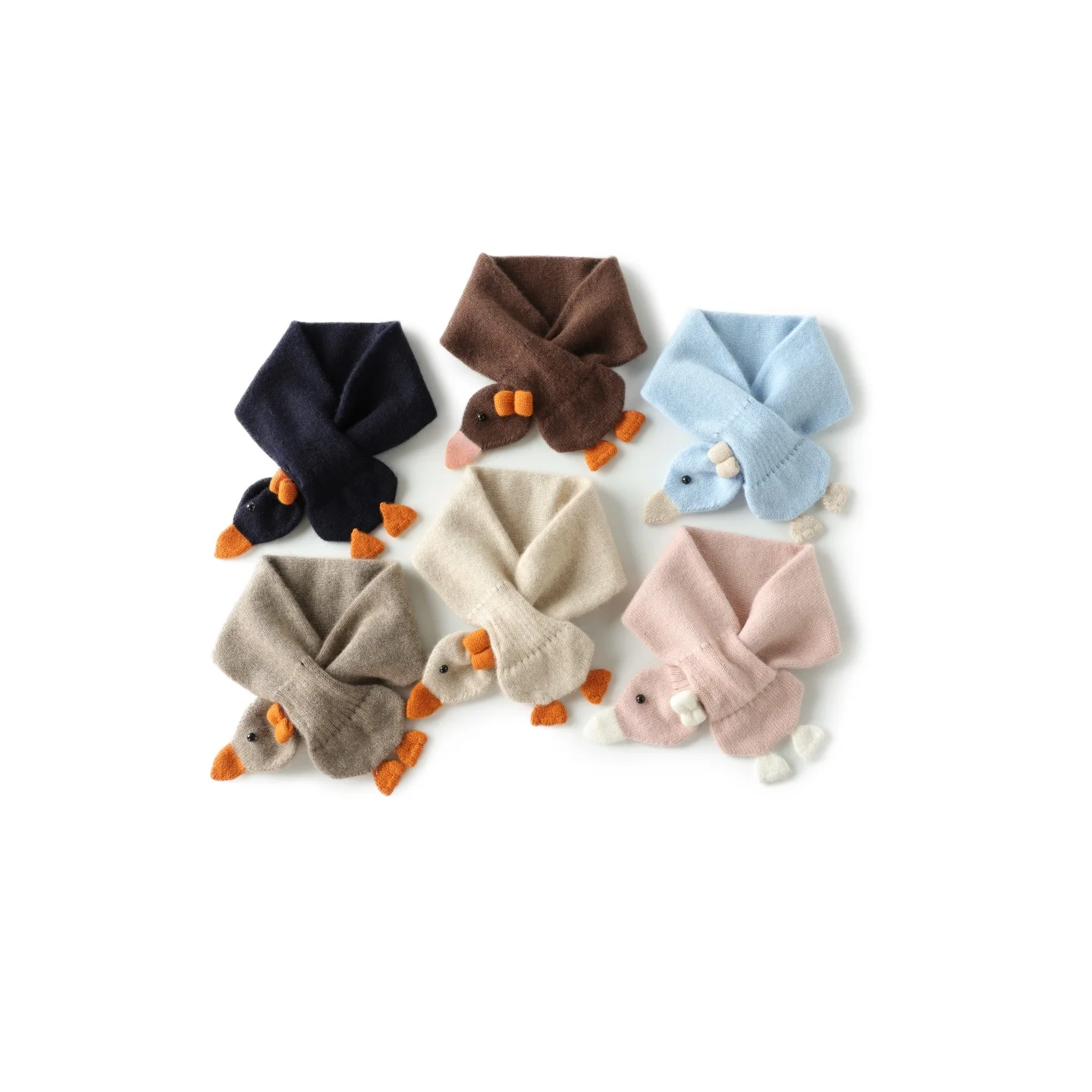 adorable-pure-cashmere-scarf-for-children-duck-pattern-animal-design-unisex-pink-scarf-winter-spring-autumn-seasonal-wear