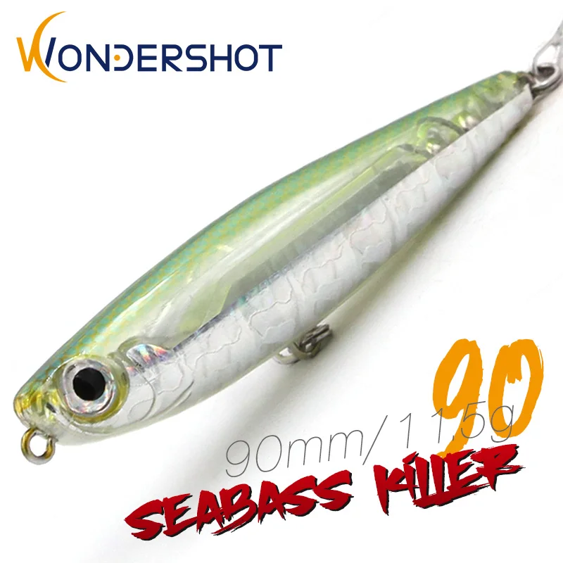 Wondershot D02 Seabass Killer 90mm/11.5g fishing lures Sparrow 2024 Isca Artificial Pencil Wobbler Carp hard Baits tackles