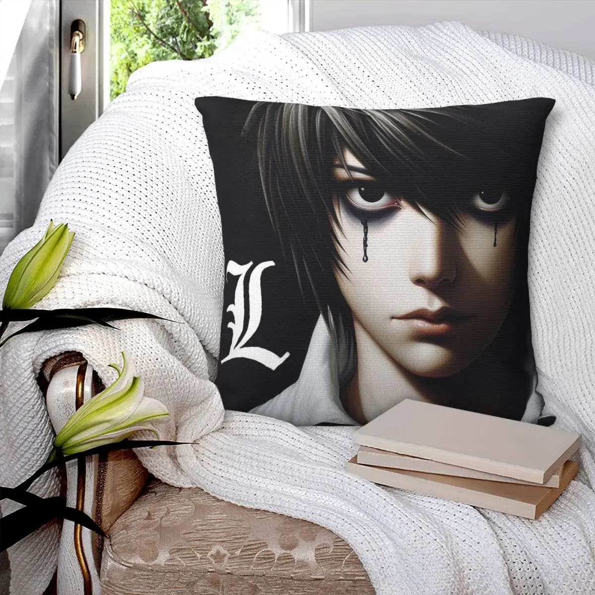 Anime Death Note Misa Amane Square Pillowcase Cushion Cover Pillow Case Throw Pillow Cover for Home Bedroom Car