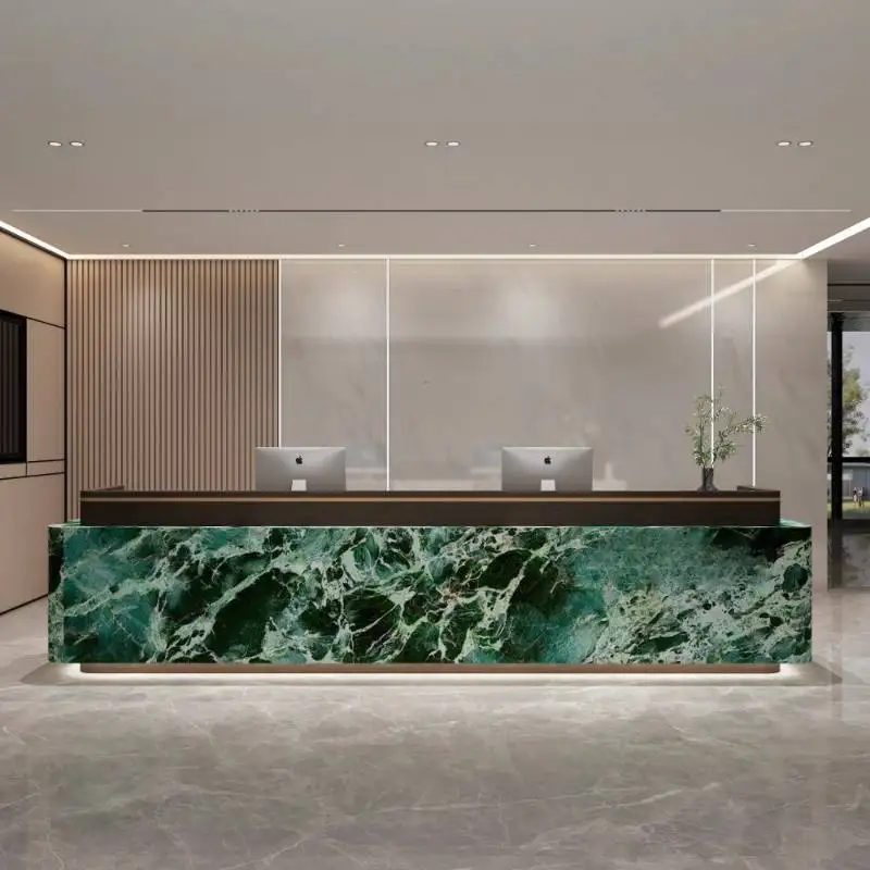 

Luxury Logo Reception Desks Beauty Salon Modern Design Reception Desks Restaurant Commericial Rezeption Theke Furniture Office