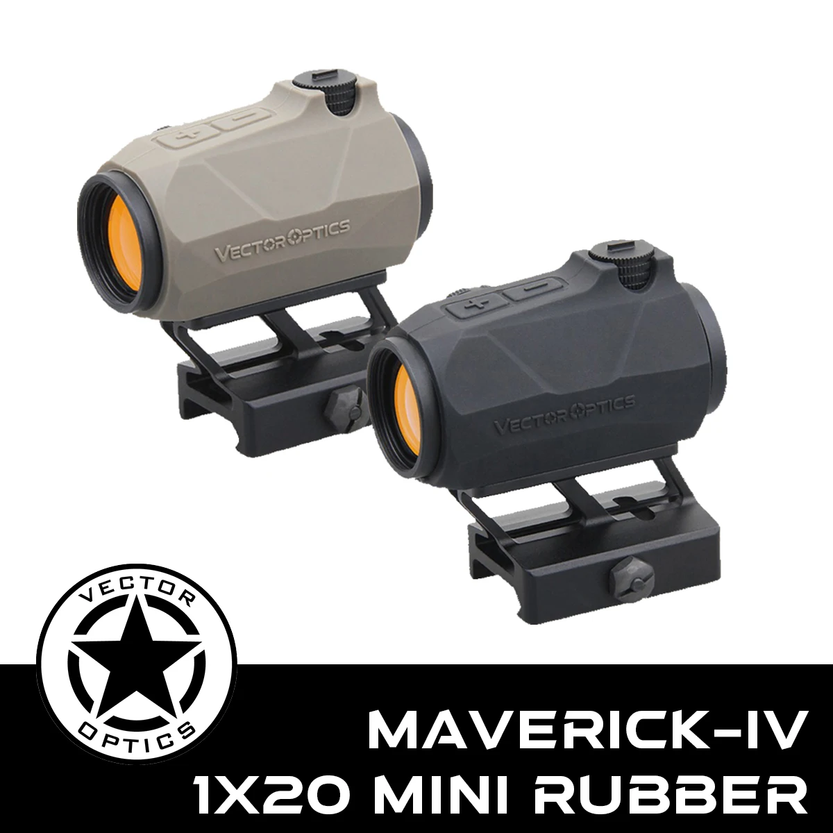 Vector Optics MAVERICK-IV 1X20 mini กล้องส่องเกราะยางสีแดงขนาดกะทัดรัดพร้อม IP67สำหรับ AK AR 15 .308 12GA