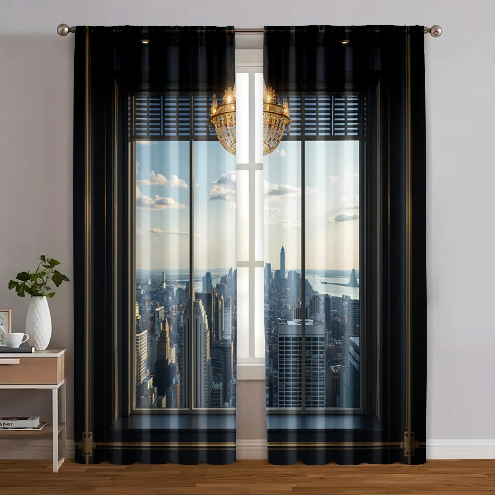 2pcs, Pattern Curtains Great Gatsby Polyester Woven (without rod) Stuff Clearance for Living Room, Bedroom, Kitchen, Dining