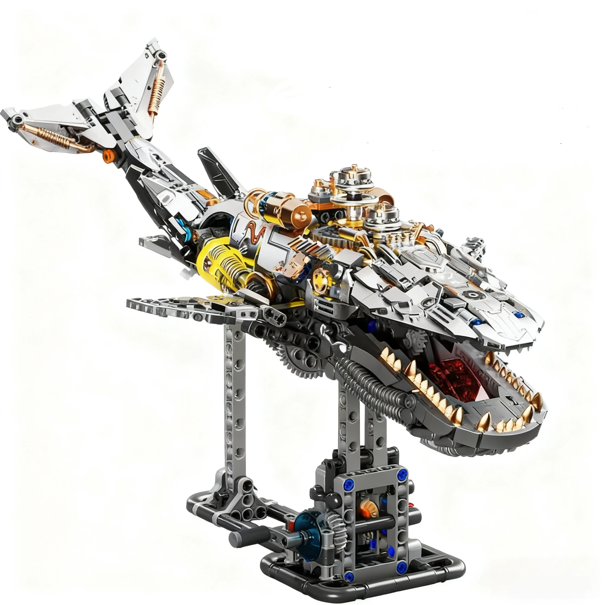 MOC Mechanische Walvis Model Bouwstenen Set Gear Linkage Diepzeedieren Bionische Dieren Bakstenen Puzzel DIY Speelgoed Kid Geschenken