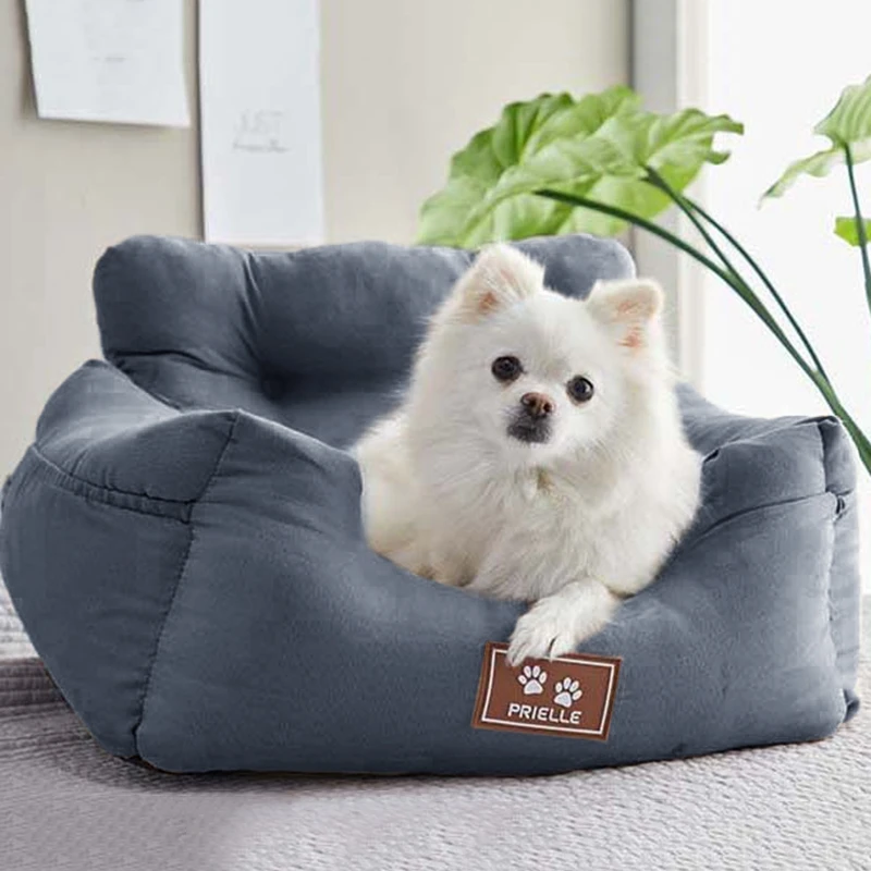 

Puppy Car Seat Cover Sofa with Safe Belt Dog Seat Bag Basket Pet Travel Car Seats Cover for Small Medium Dogs Pet Carrier