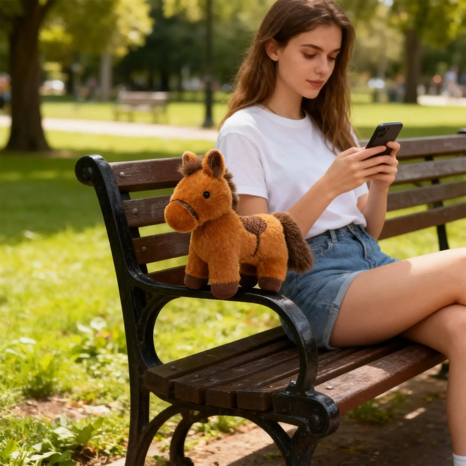 

Stuffed Horse Plush Toy Huggable Soft Cuddly Doll Soft Cuddly Stuffed Plush Horse For Sofa Bed Couch Car Chair Desk Living Room