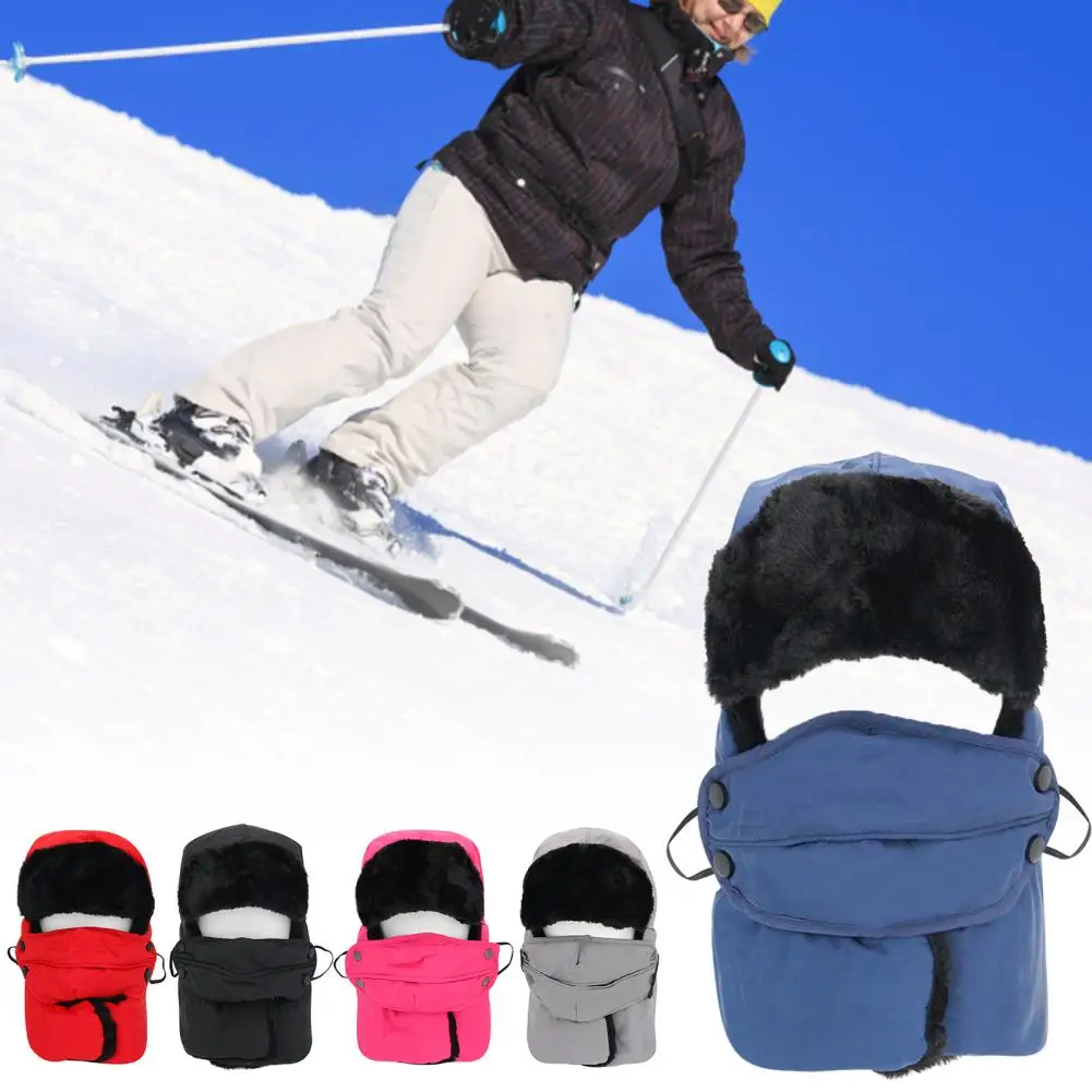 Trapper Hat Adjustable Windproof Thickened Caps Keep Warm Polyester Men Velvet Warm Hat Scarf Outdoor Skiing Cap Winter