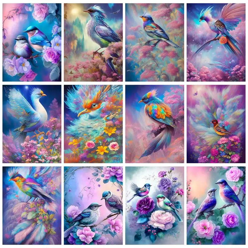 

CHENISTORY Decorative Paint By Numbers Birds On Tree For Adults Home Decoration Diy Gift On Canvas Picture Coloring Handiwork