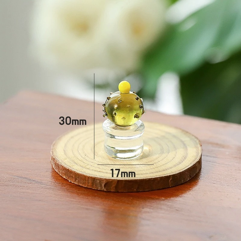 Creative Japanese Style Glass Cactus Figurine Mini Handmade Plant Decor Cute Living Room Desk Ornament Delicate Glass Decoration