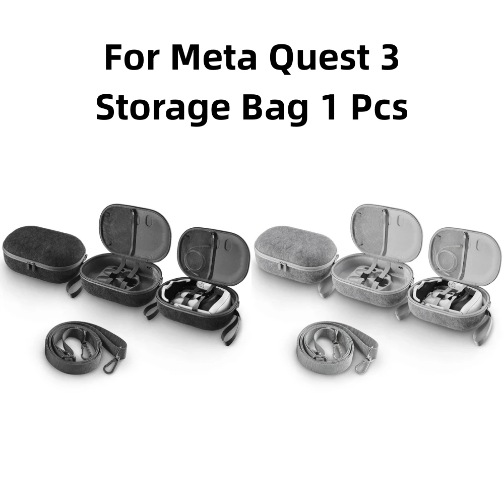 

Black/Gray VR Glasses Storage Bag for Meta Quest 3 Replacement Accessory VR Fitting Anti-Collision Portable Crossbody Bag Case