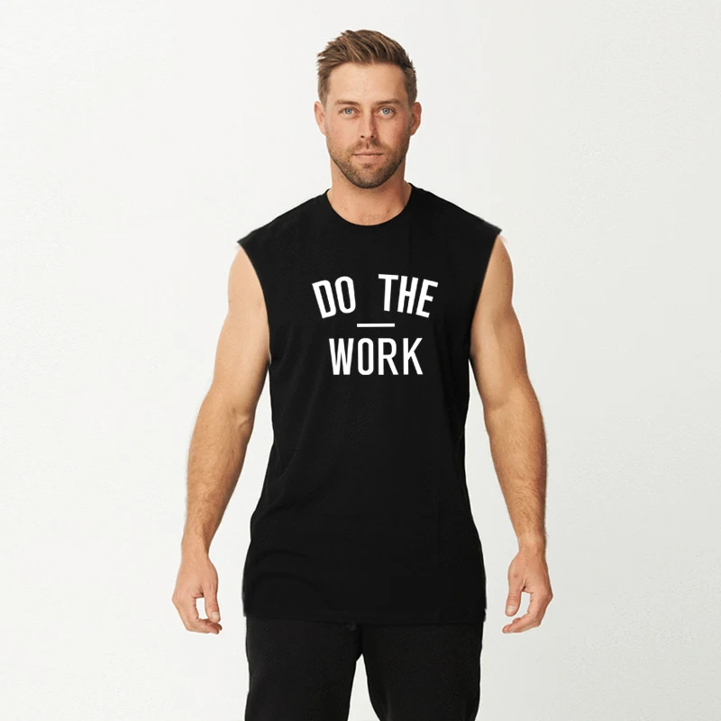 DO The Work Printed Fitness Bodybuilding Muscle Tank Top Sports Sleeveless Tshirt Professional Training Men mesh Vests