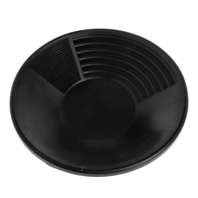 Black Plastic Gold Mining Pan with Two Types Riffles Prospecting Mining 38cm/15inches Suitable for Outdor Black Dropship