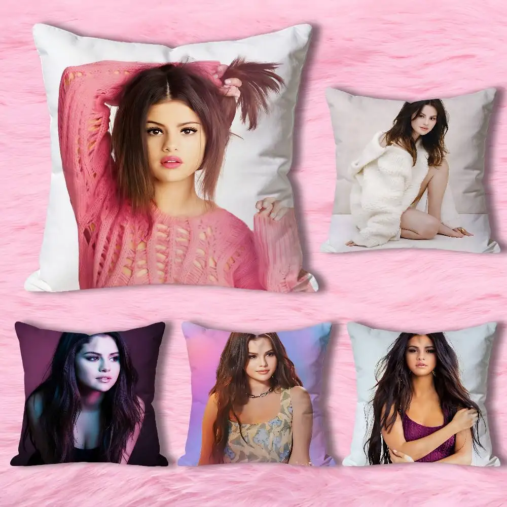 

S-Selena G-Gomezs Singer Various Sizes Square Pillow Case For Car Home Bedchamber Decor Custom Valentine gift