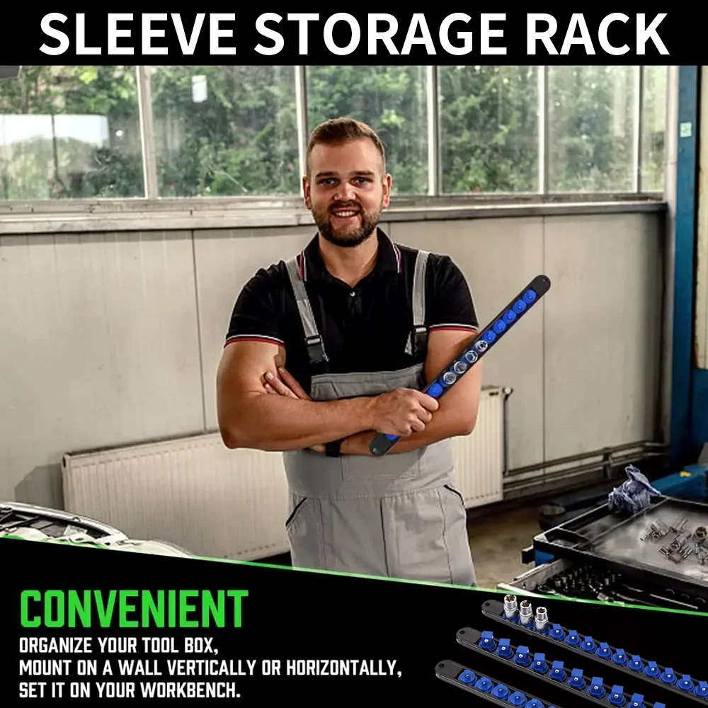 360 ° قطب المقبس المنظم 1/4 3/8 1/2 قسط الجودة المقبس كليب السكك الحديدية حامل المقبس انزلاق حامل كم السكك الحديدية أدوات الرف 1 قطعة #4