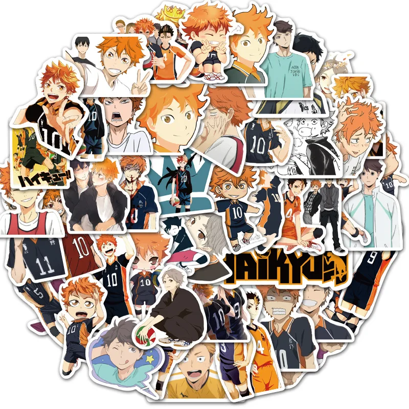 10/30/50PCS Cartoon Anime Volleyball Teenage Graffiti Sticker For Laptop Mobile Phone Toys PVC Riman Haikyuu Sticker Wholesale