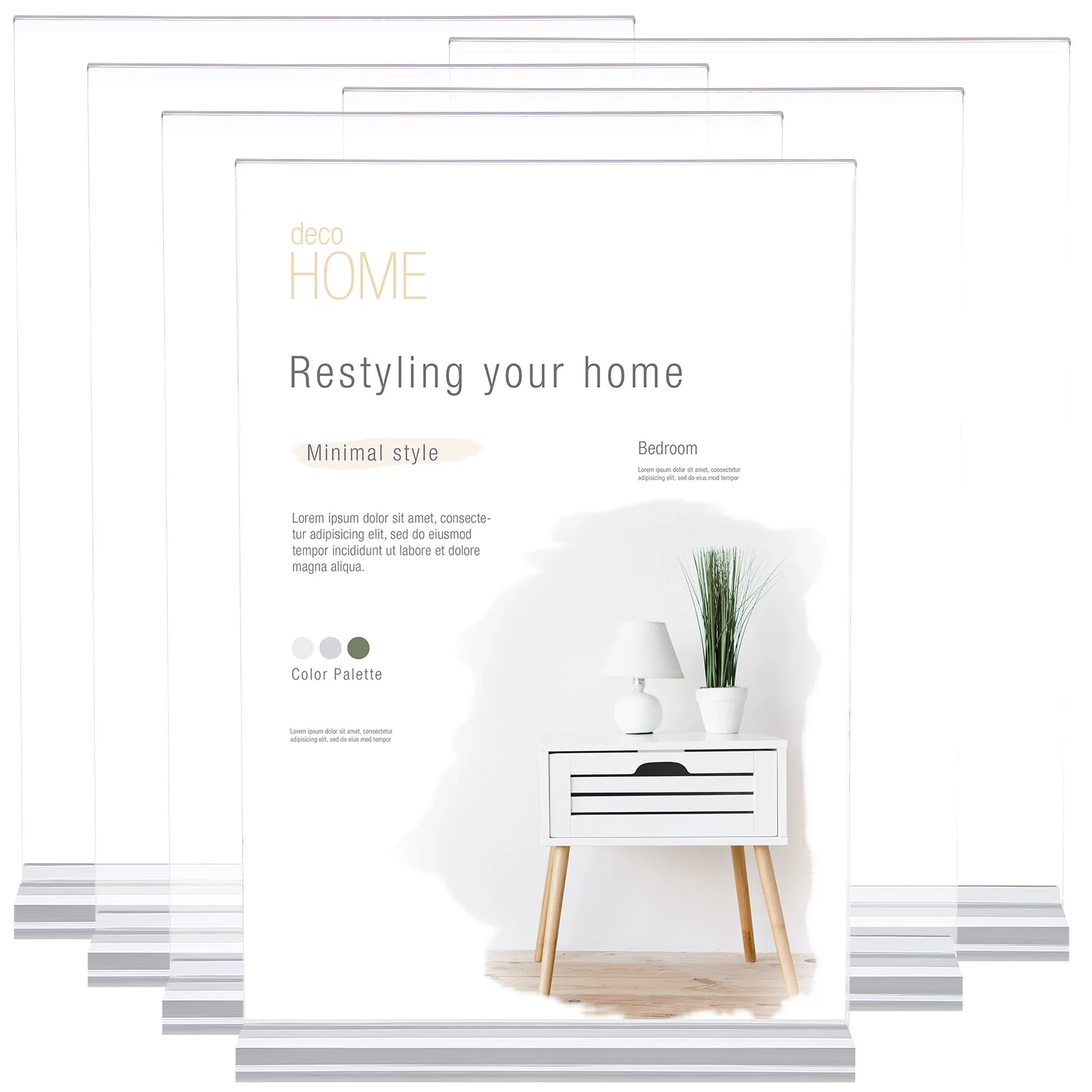

6 pcs Acrylic Card Menu Stand Document Holder Paper Transparent Brochure Display Stand Sign Holders Table Desk