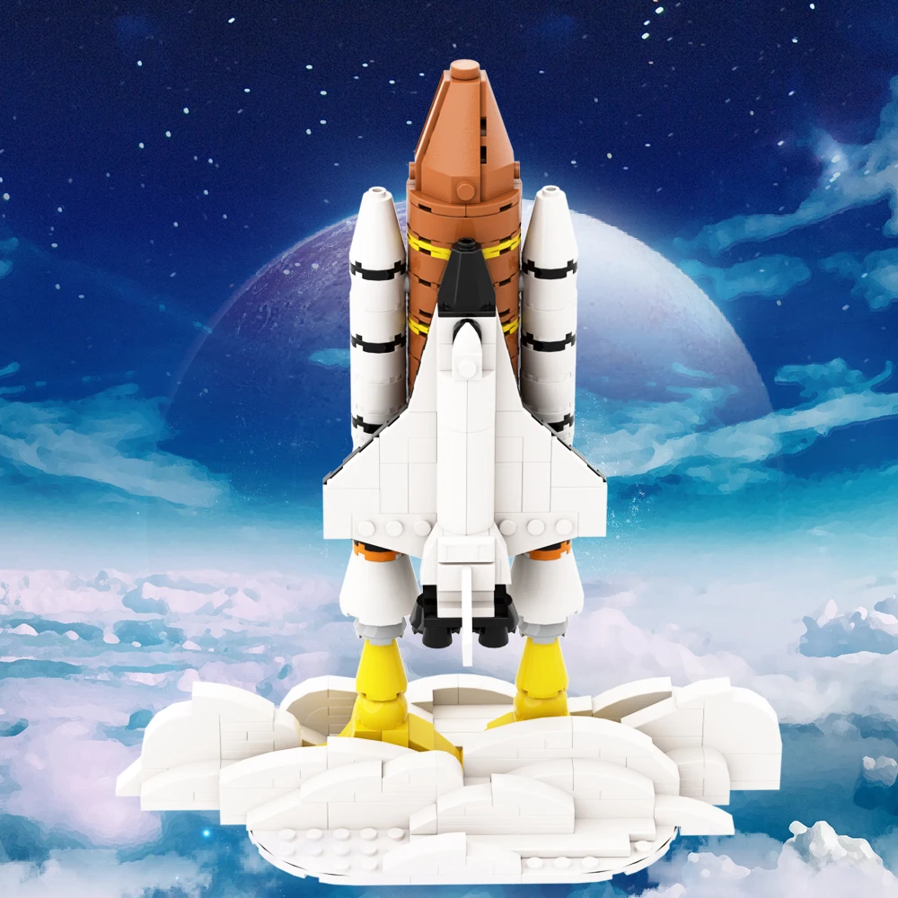 

MOC Space Shuttle Model Building Blocks Space Adventure Rocket Spaceship Aviation Series Assembled Brick Toy DIY Idea Kid Gift