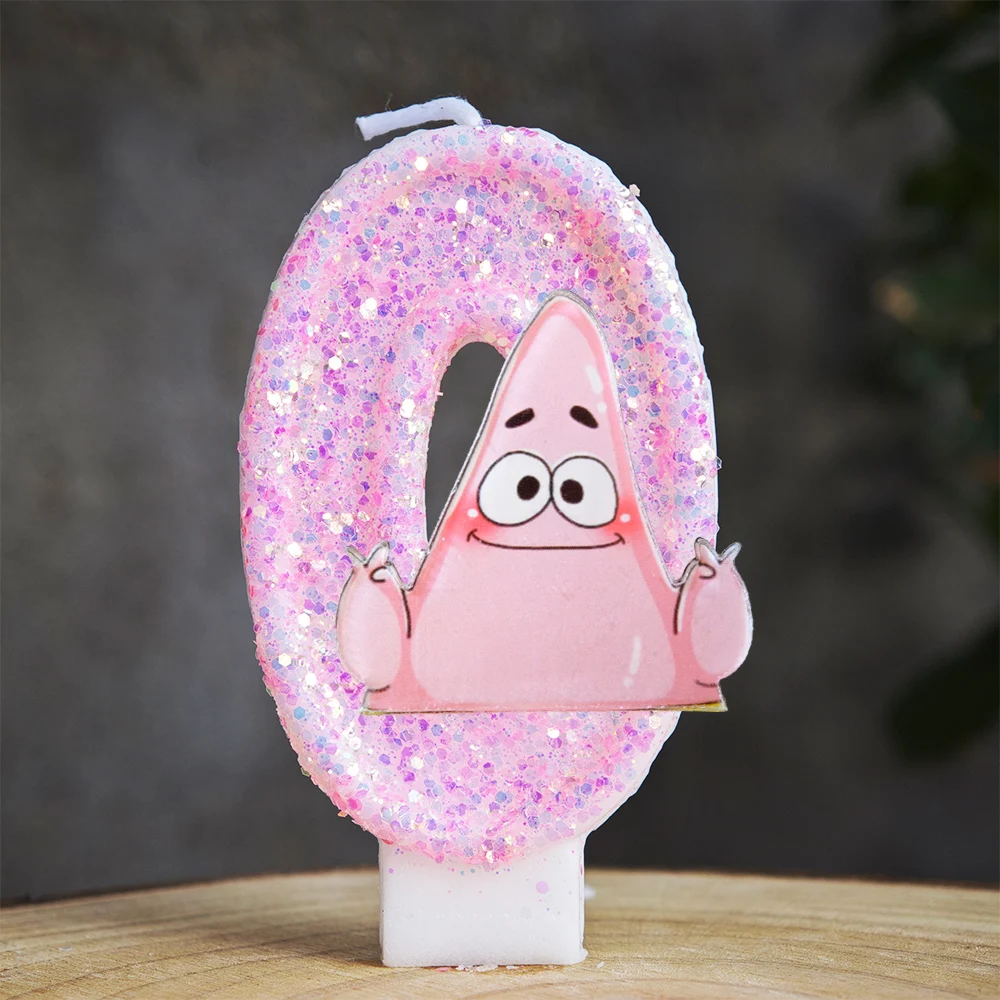 Niedliche SpongeBob-förmige Geburtstagskerze Cartoon-Thema Party Tortendekoration für Geburtstagsfeier