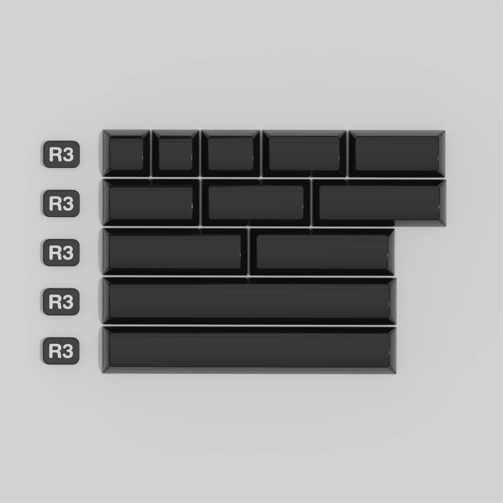 

JTK HSA WOB Набор колпачков для клавиш с пробелом на заказ R3 Черные глянцевые колпачки для клавиш MX Switch Point Artisan Механическая клавиатура Аксессуары для геймеров