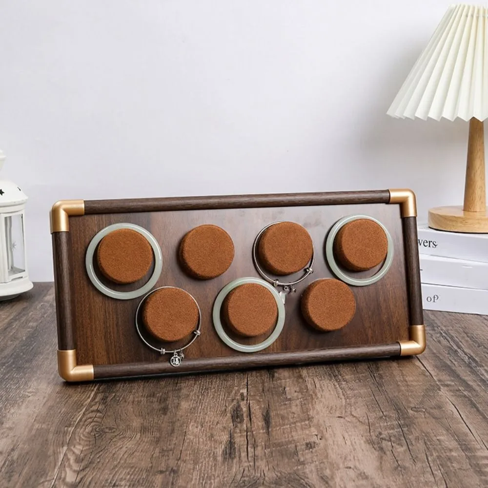 

Fashion Walnut Wood Bracelet Tray Organizer Necklace Bracelet Display Rack Storage Case Ornaments Jewelry Display Stand Gift