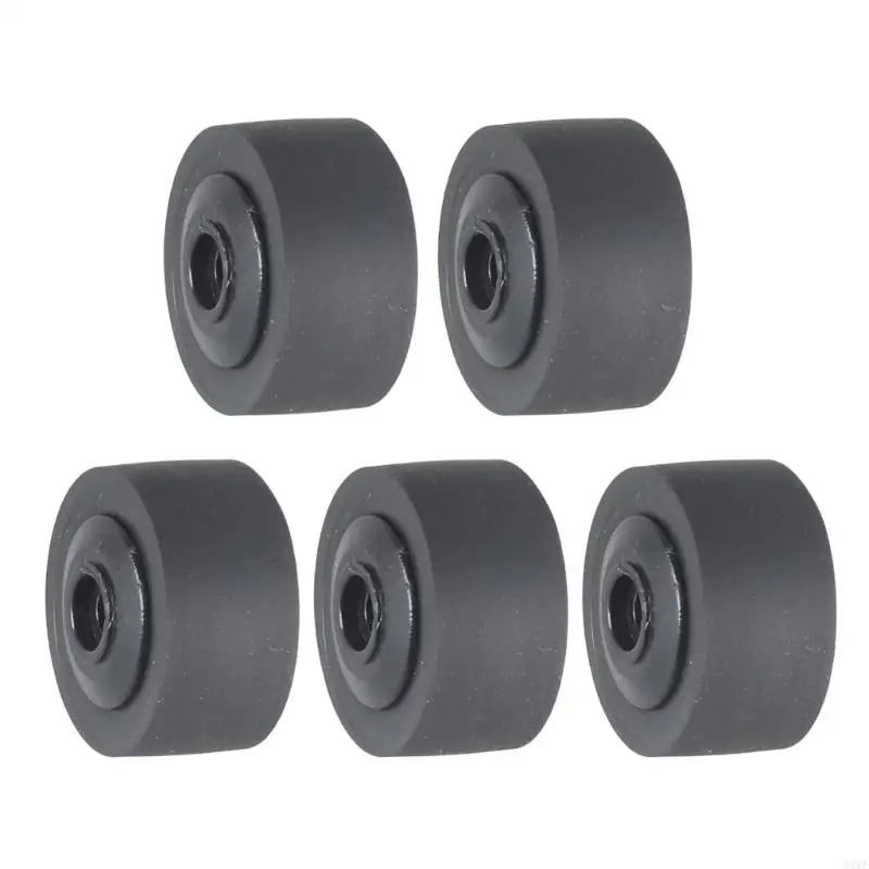 QXNF 5Pcs Black Rubber Bearing Roller Guide Pulley Bearing Wheel Pinch Roller