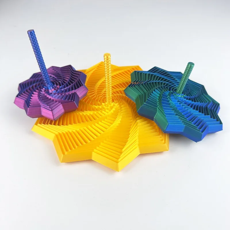 3D-geprinte uitgebreide zintuiglijke fidget ster fractal fidget zeshoek met handvatten honingraat wervelende spiraal ontwerp stressverlichting speelgoed