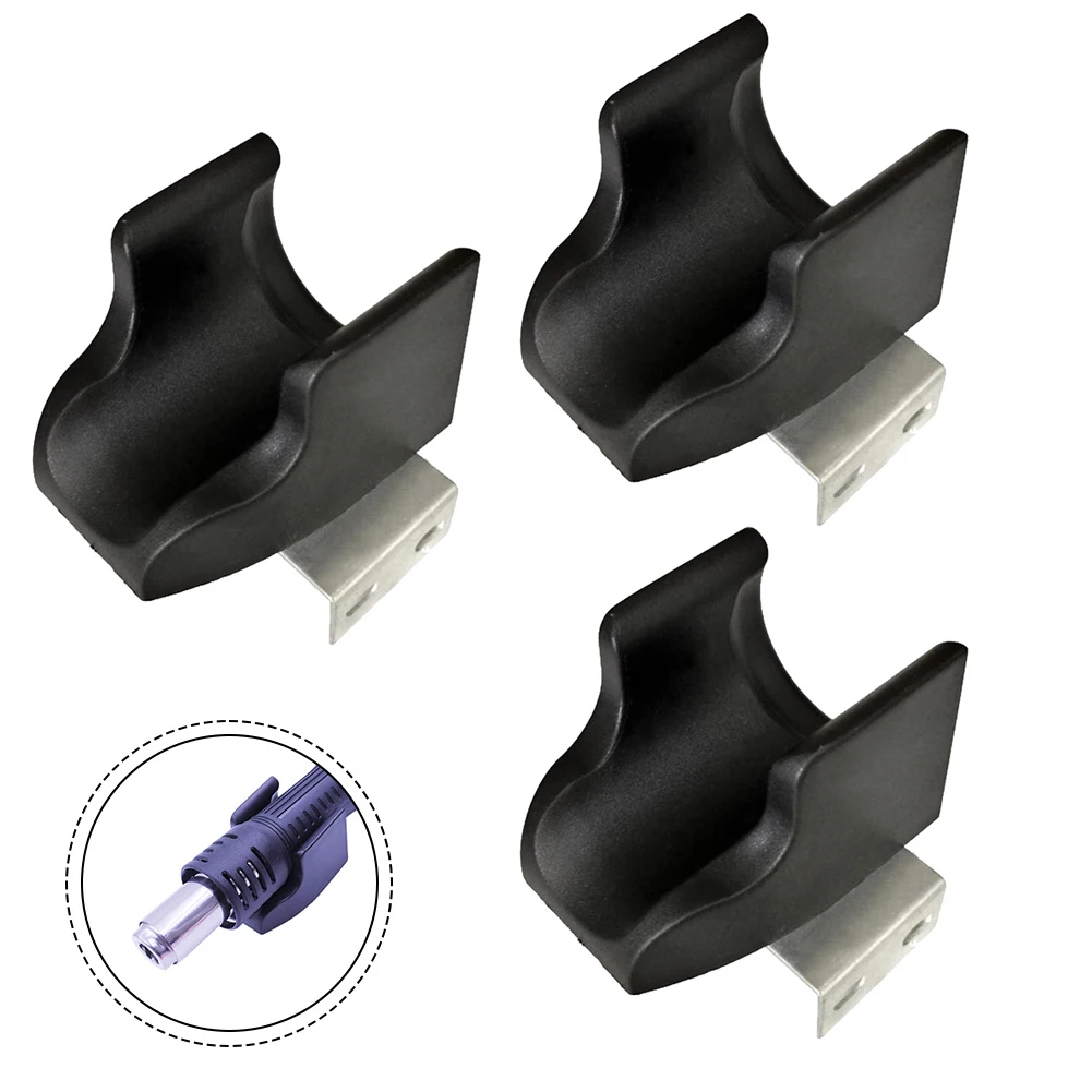 3Pcs Hot Air Blower Handle Bracket For 858DA Soldering Stations Hot Air Blower Metal Wall Mounted Bracket Storage Rack Black
