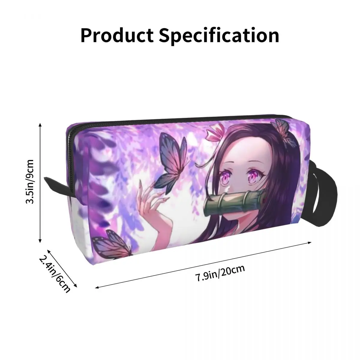 Kimetsu No Yaiba Nezuko Toiletry Bag Women Demon Slayer Anime Manga Cosmetic Makeup Organizer Lady Beauty Storage Dopp Kit Box