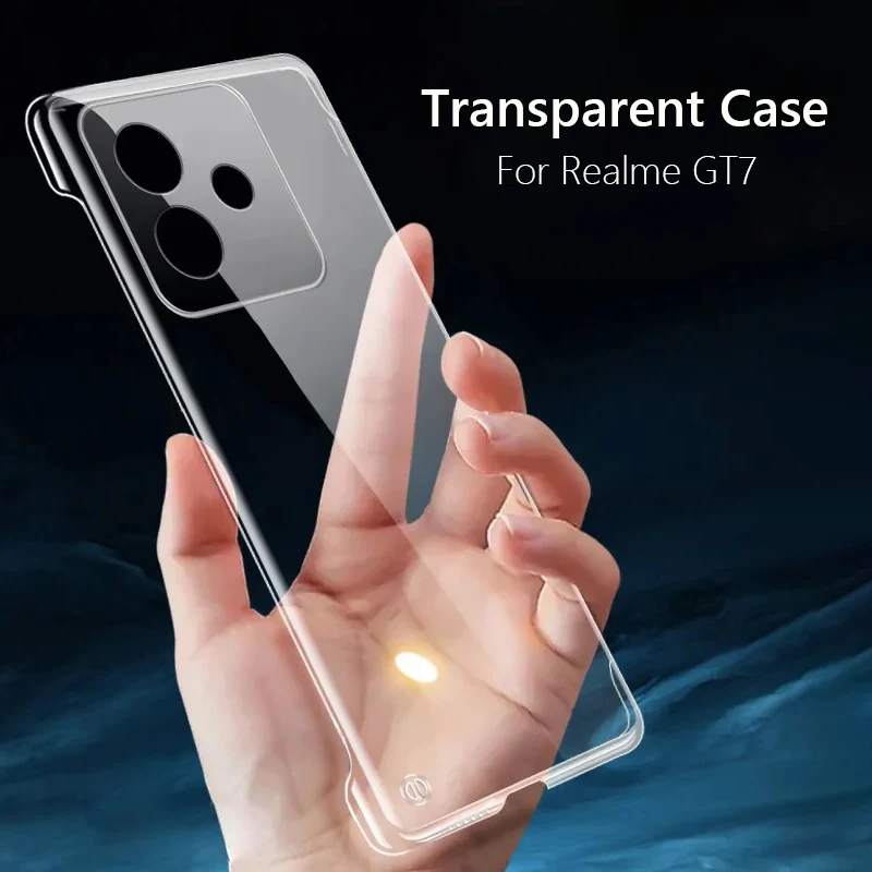 

Frameless Slim Clear Hard Back Cover Case On For Realme GT 7 GT7 GT 7T GT7T 5G Coque Phone Cases