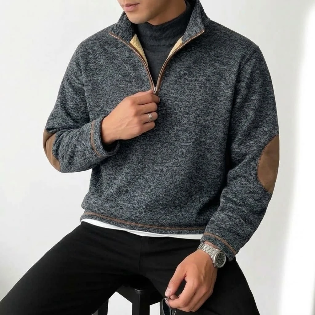 Neue Herren Winter Pullover Sweatshirts Fleece Reißverschluss Sweatjacken Lässiger Stehkragen Warme Thermo-Oberbekleidung Schwere Jacke Mantel – Detail 9