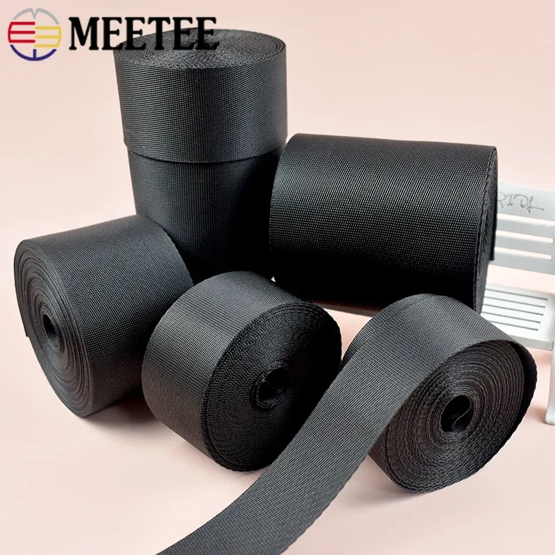 

5Meters 10-100mm Black Nylon Webbing Tape Backpack Strap Pet Collar Safety Belt Ribbon Band DIY Bags Clothing Sewing Accessories