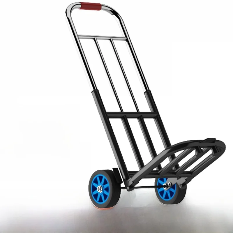 ポータブル折りたたみ式手引きショッピングカート野菜購入用小型トロリー家庭用荷物移動用手押しカート炭素鋼