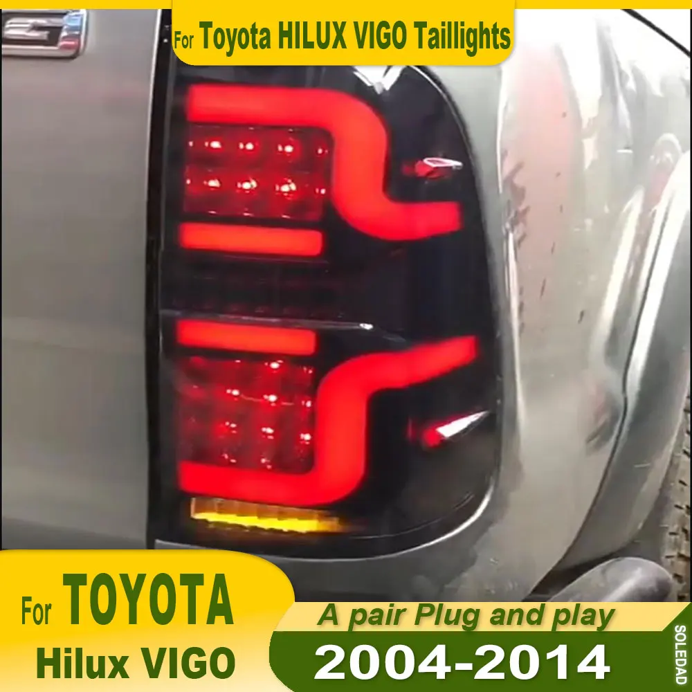 For Toyota Hilux Vigo SR5 MK7 2005-2014 Car Led Rear Lights Tail Light Brake Lamp Tail lights DRL Turn Signal reverse Light 2pcs