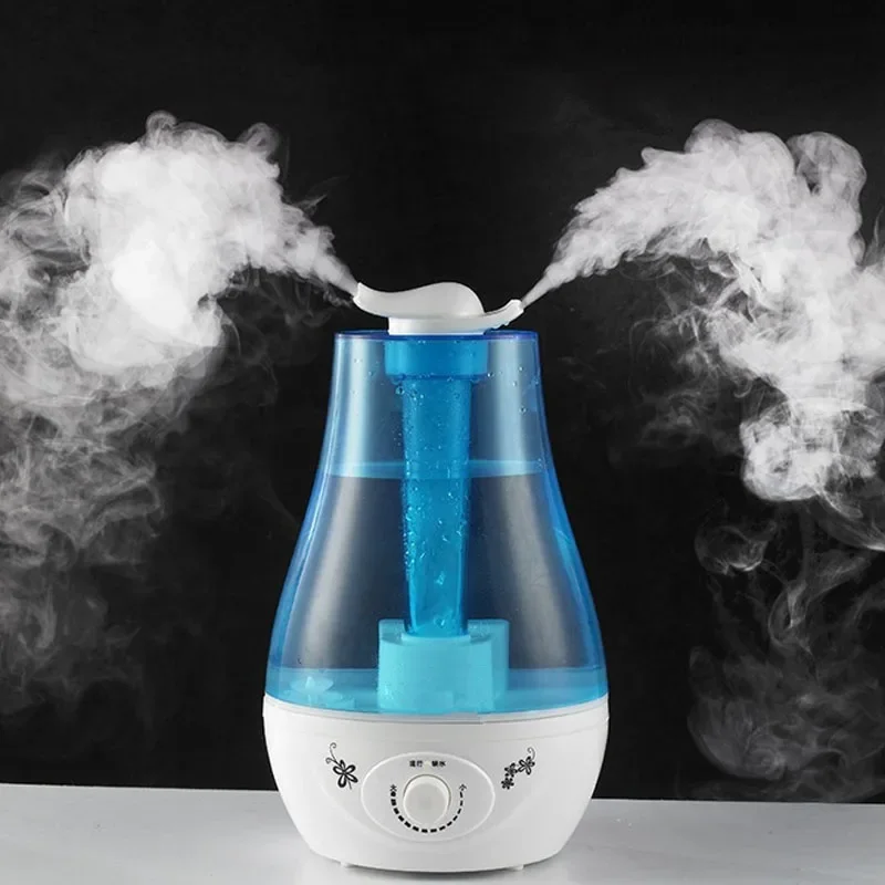 3L Large Capacity Air Humidifier with Double Sprayers for Home Office - Cool Mist Maker with Essential Oil Aromatherapy Diffuser