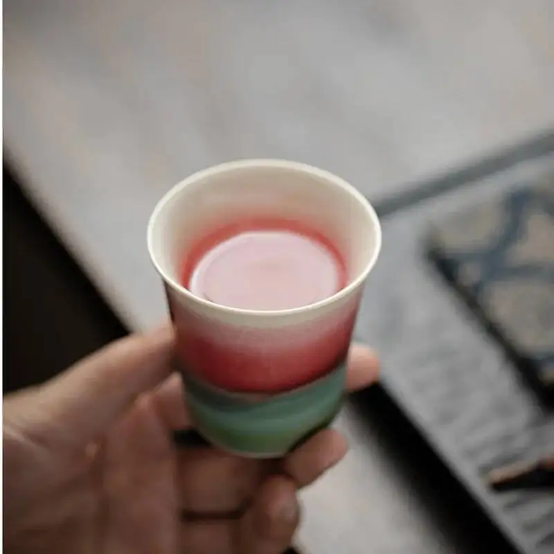 Pinellia كوب عطر أورورا فرن تغيير كوب شاي سيراميك كوب شخصي تذوق كوب المنزل الكونغ فو طقم شاي وعاء شاي هدية مجموعة صناديق