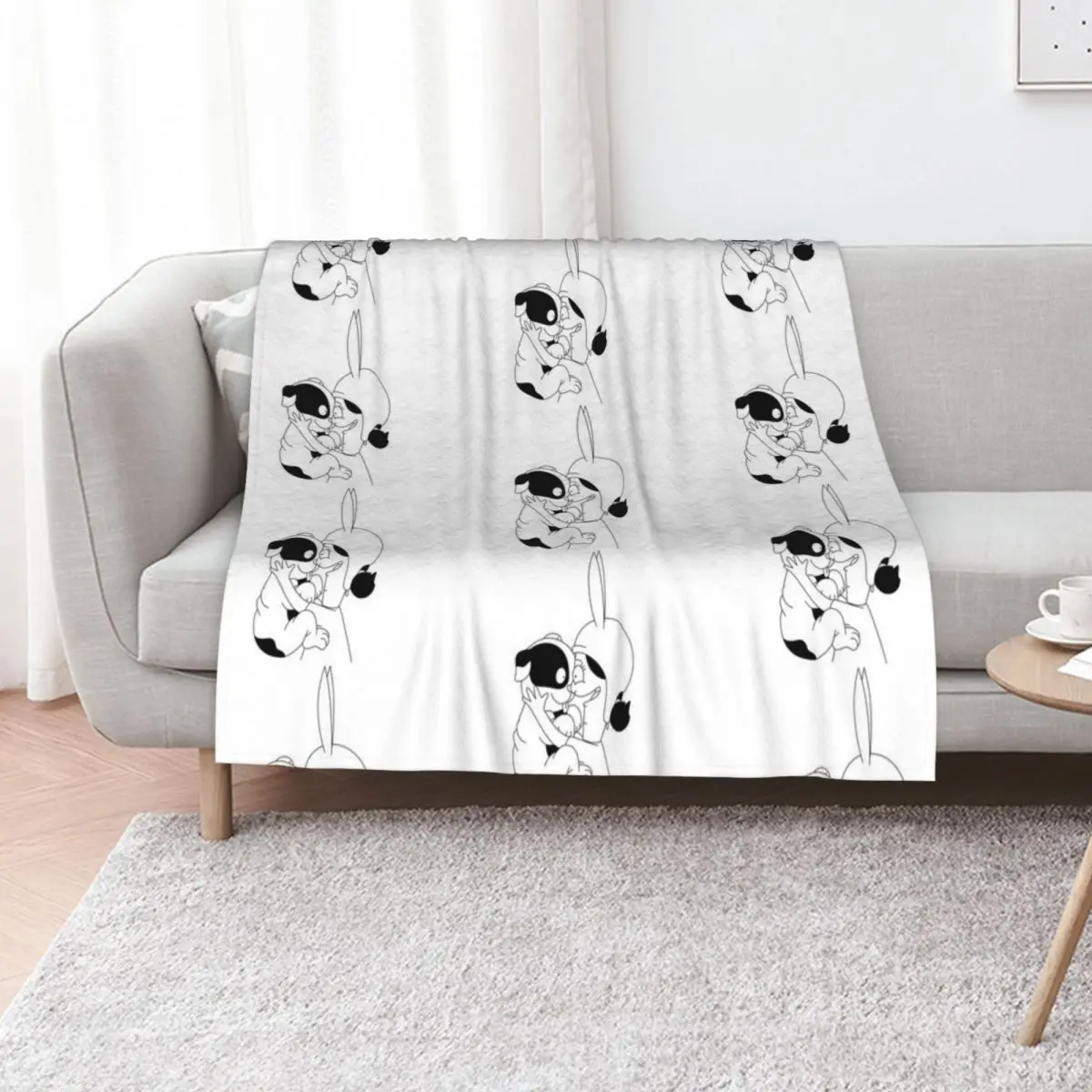 

Louise and Puppy 2 Throw Blanket Decorative Throw Beach Luxury Brand Sofas Blankets