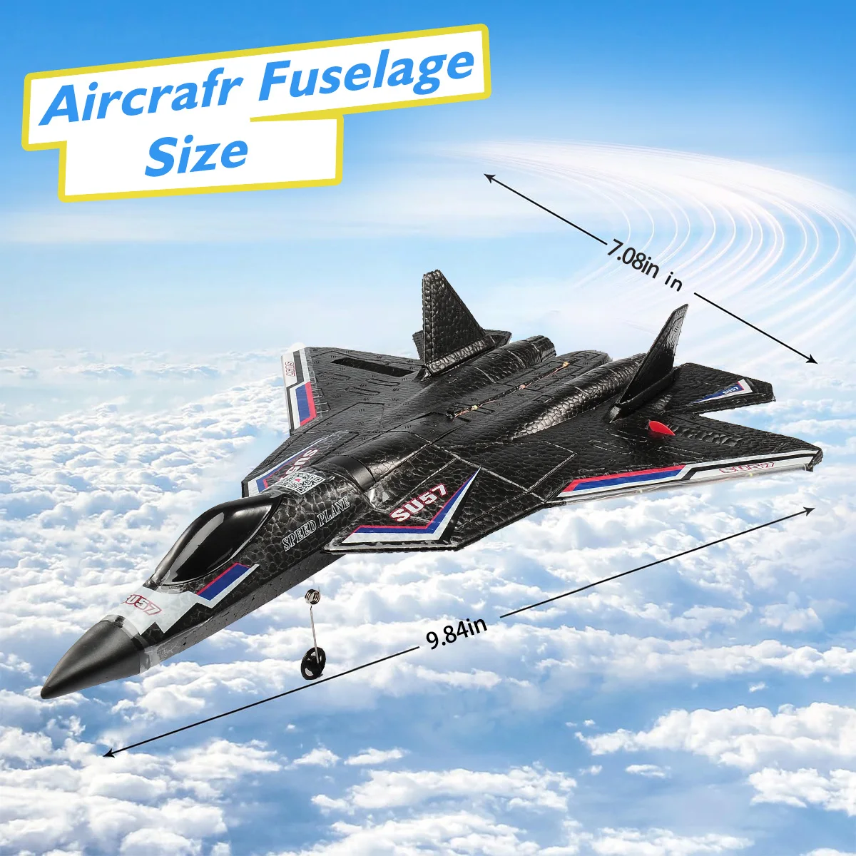 Aereo RC SU57 2.4G aereo radiocomandato con ala fissa leggera che lancia giocattoli modello di aereo in schiuma per bambini