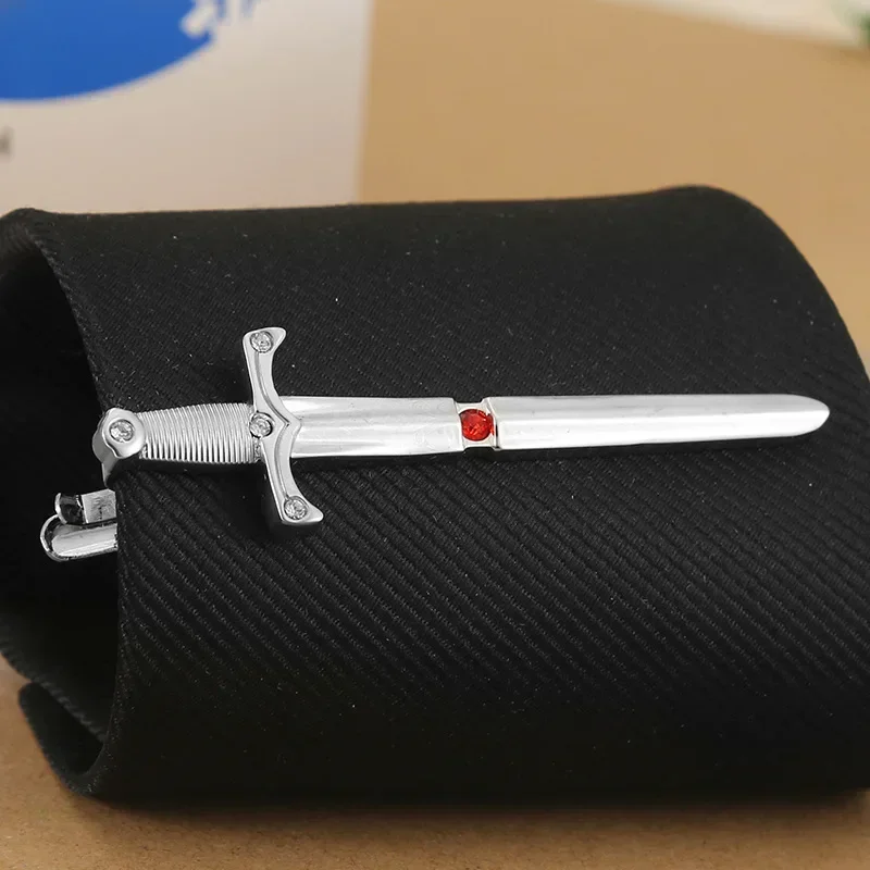 Sword Tie Clip Personality Men's Business Banquet Party Formal Dress Shirt Necktie Accessories Fashion Simple Crystal Ties Clips