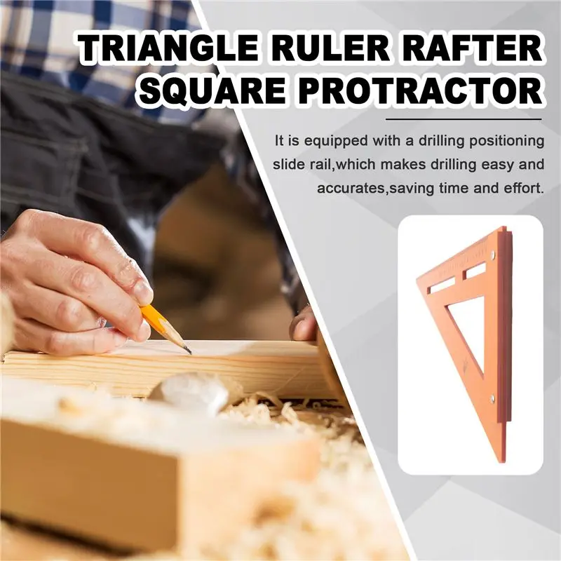 ABMO Righello triangolare multiuso con scivolo di posizionamento Strumento di marcatura di misurazione universale per falegnami, misurazione del layout