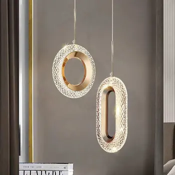 นอร์ดิกไฟ LED จี้ตกแต่งสําหรับโซฟาพื้นหลังทองแขวนโคมไฟในร่มโคมระย้าโคมไฟสําหรับห้องนอน Corridor