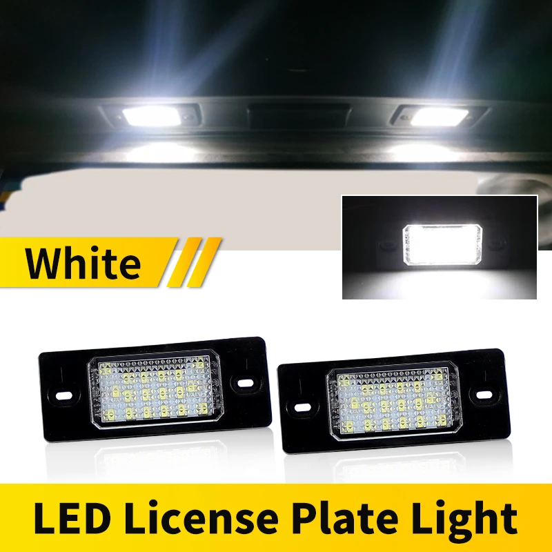 

2PCS LED License Number Plate Lights For VW Bora Golf 4 5 Wagon Passat B5.5 Tiguan Touareg MK1 12V White 6000K OEM# 1J5943021D