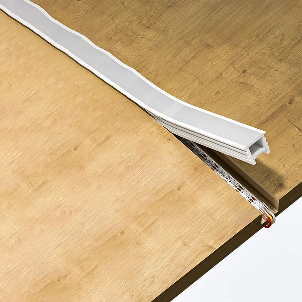 12x12mm 1-5M Neon Silicone Tube Light for Customizable Linear LED Profile in Cabinet Wardrobe Bookshelf Ceiling