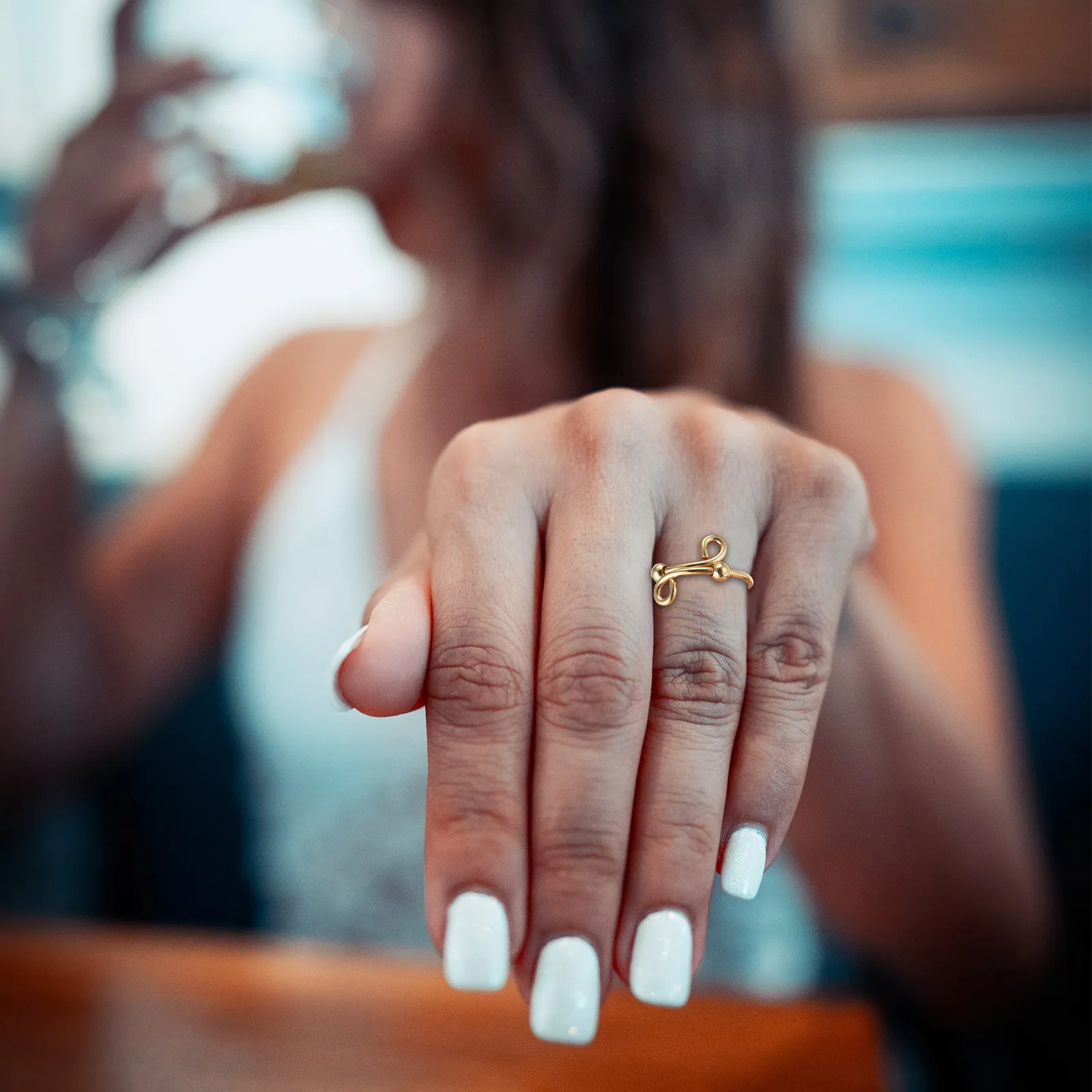 2 Anillos Antiestrés Ajustables para Aliviar la Ansiedad, Joyería Dorada y Plateada, Elegantes para Mujer, Calma, Relajación, Decoración para Dedos