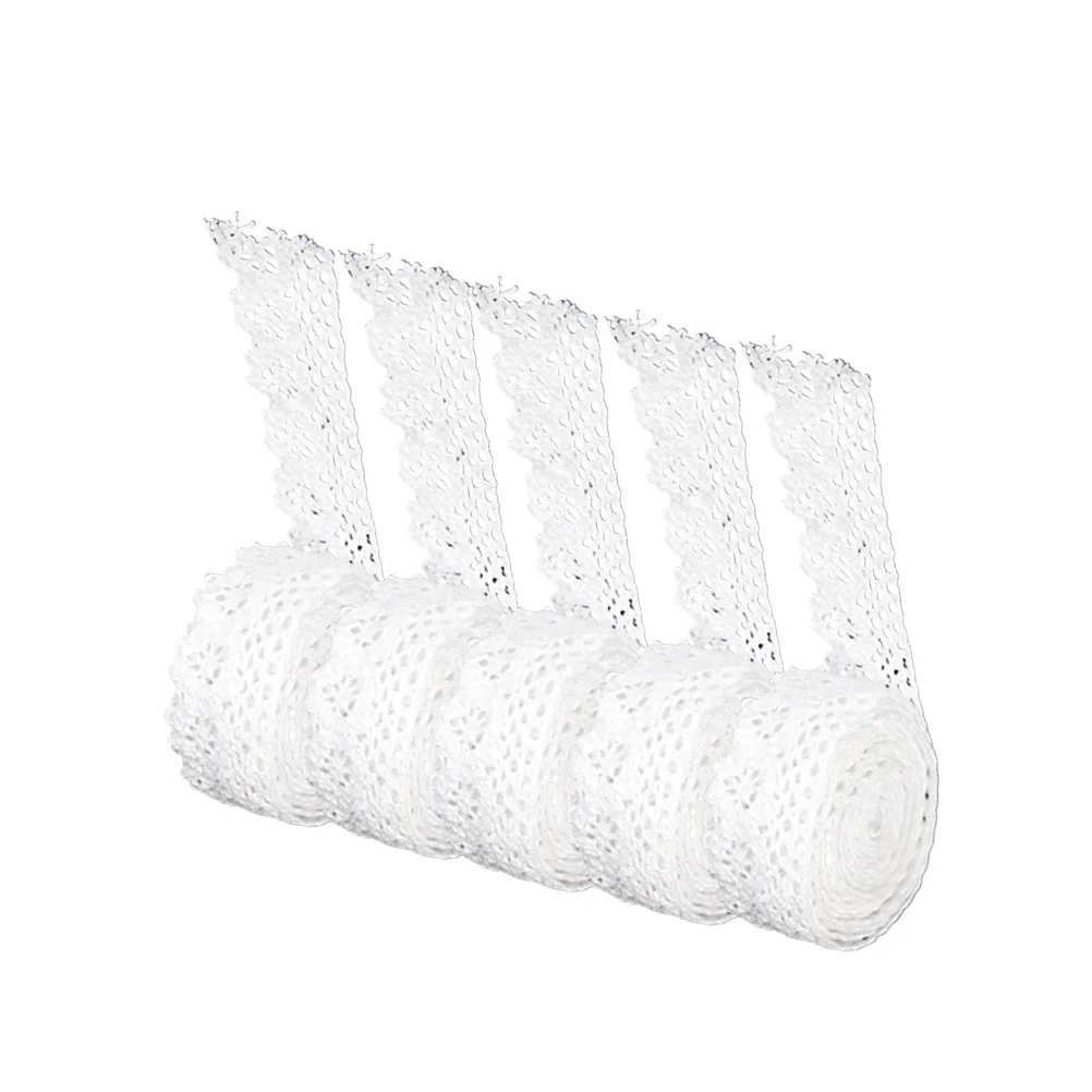 

5 Rolls 2.5Cm Lace Trimming Diy Manual Ribbon For Gift Wrapping Christmas Decoration Wedding Craft Projects Lace