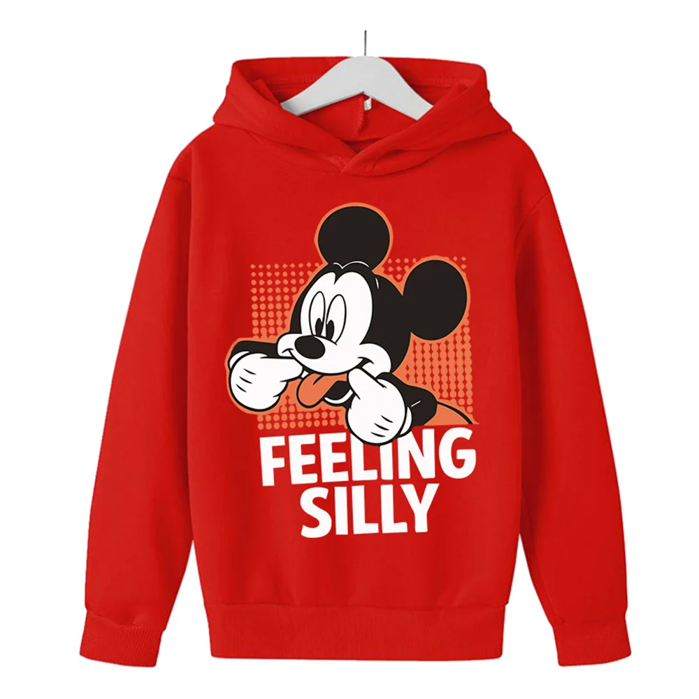 

Толстовки с принтом Микки Мауса Диснея, детская одежда, свитшот для девочек, детский хлопковый свитшот с длинными рукавами, одежда, Прямая поставка