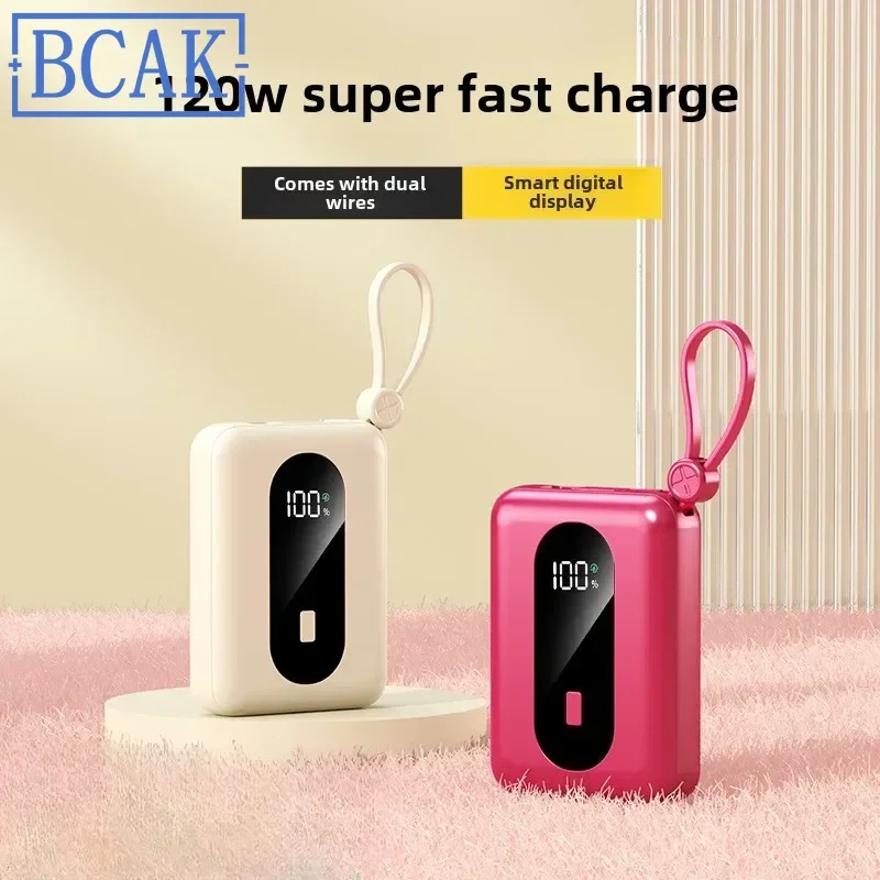 

New Style BCAK Features 120w Self-contained Cable, Super Fast Charging, Compact Portable Power Bank, 10,000mAh Mobile Power Supp