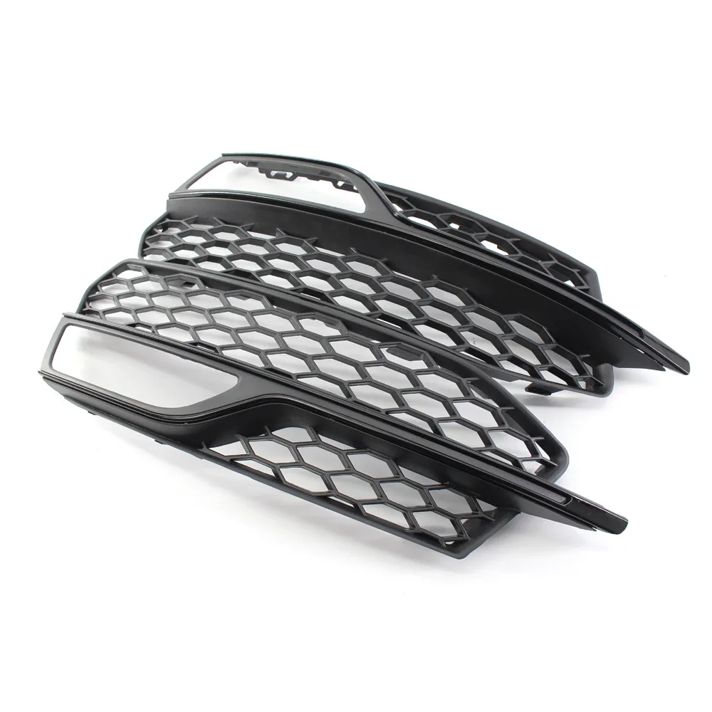 A Pair Car Front Bumper Fog Light Grille Grill Honeycomb Mesh Lamp Cover For Audi S3 A3 S-Lines 2014-2016 8V3807681 8V3807682