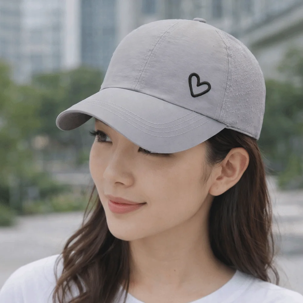 

Breathable Love Heart Ponytail Baseball Cap Solid Color Lightweight Sunshade Sun Hat Quick Drying Adjustable Snapback Hat Hiking
