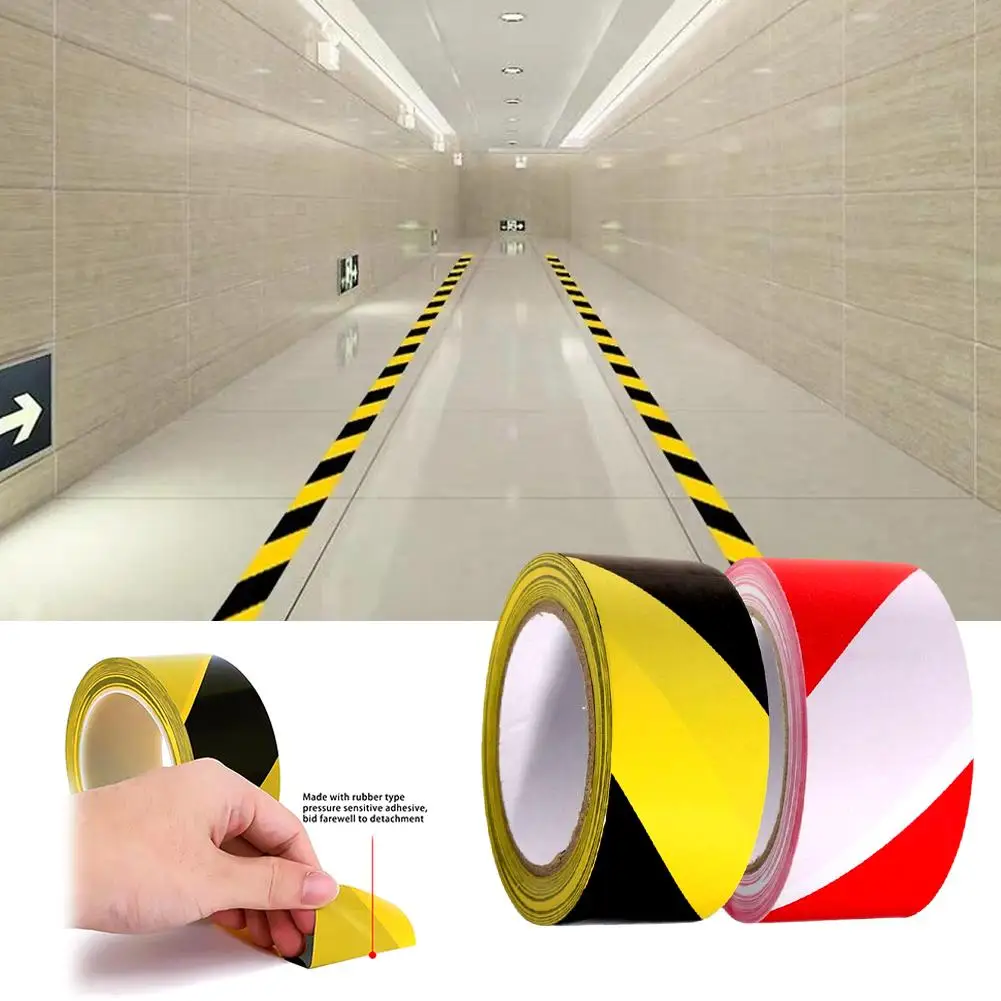 Warning Tape Black And Yellow Spotted Horse Line Safety Floor Workshop Adhesive Marking Staircase Warning Reflective Tape T8M4