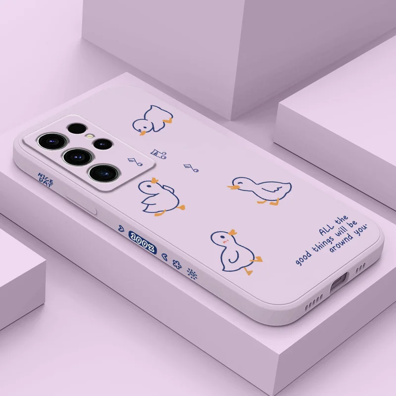 

Happy Music Duck Phone Case For Samsung Galaxy S25 S24 S23 S22 S21 S20 S10 S10E Ultra Plus FE Note 20 Ultra Plus Cover