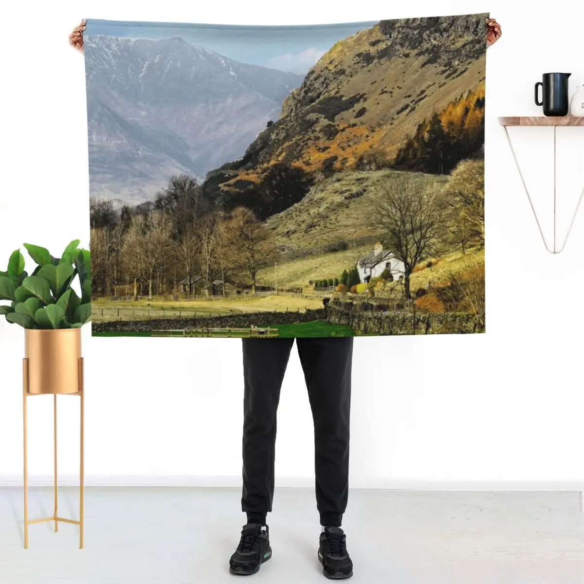 

Misty Blencathra, Lake District Throw Blanket Soft Solid Color Blanket for Couch Bed